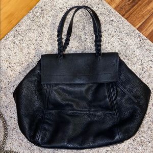 COPY - Tory Burch black leather half moon satchel